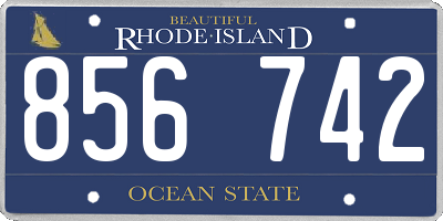 RI license plate 856742