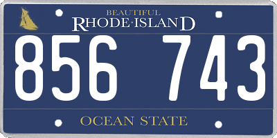 RI license plate 856743