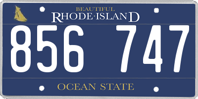 RI license plate 856747
