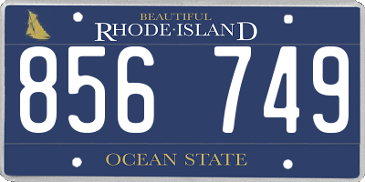 RI license plate 856749
