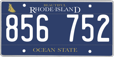 RI license plate 856752