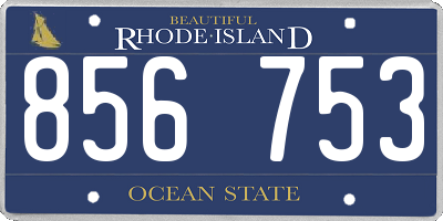 RI license plate 856753