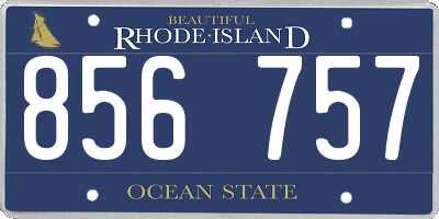 RI license plate 856757
