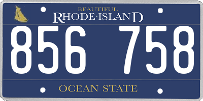 RI license plate 856758