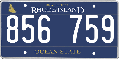 RI license plate 856759
