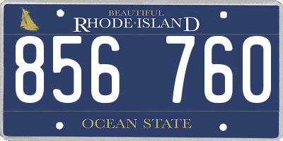 RI license plate 856760