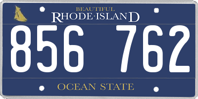RI license plate 856762