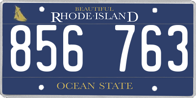 RI license plate 856763