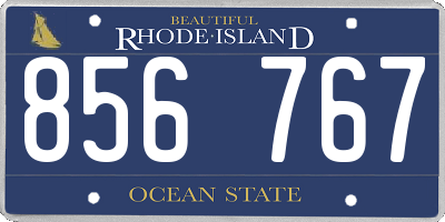 RI license plate 856767