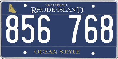 RI license plate 856768