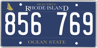 RI license plate 856769