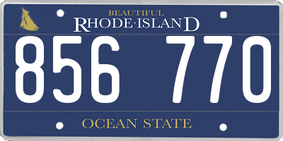 RI license plate 856770