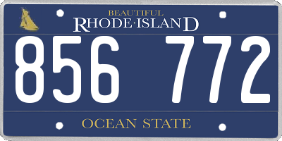 RI license plate 856772