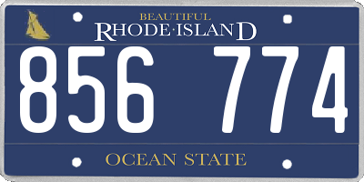 RI license plate 856774