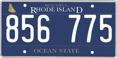 RI license plate 856775