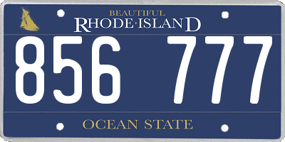 RI license plate 856777