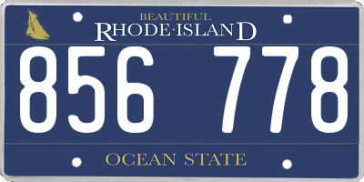 RI license plate 856778