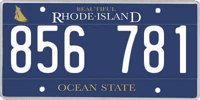 RI license plate 856781