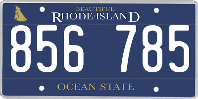 RI license plate 856785