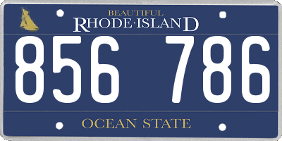 RI license plate 856786