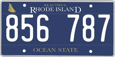 RI license plate 856787