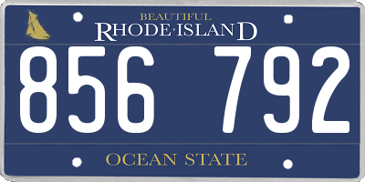 RI license plate 856792