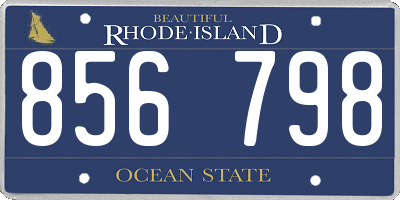 RI license plate 856798