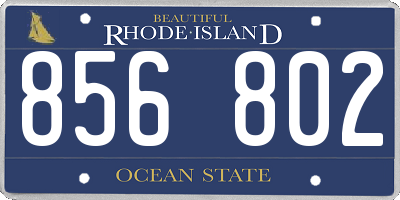 RI license plate 856802
