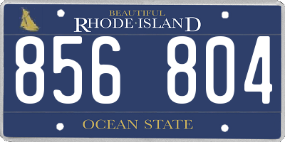 RI license plate 856804