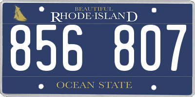RI license plate 856807