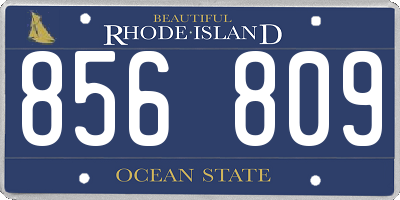 RI license plate 856809