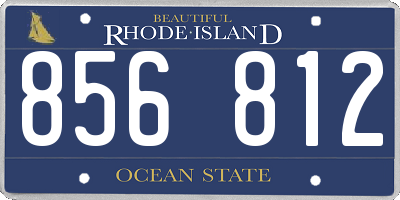 RI license plate 856812