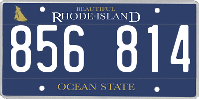 RI license plate 856814