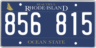 RI license plate 856815