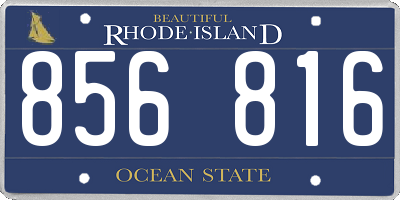 RI license plate 856816