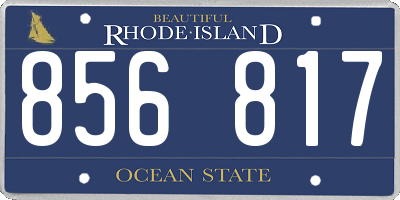 RI license plate 856817