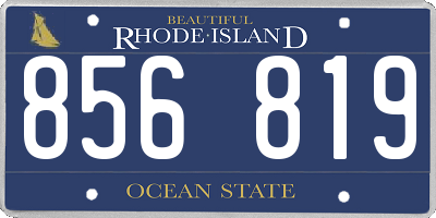 RI license plate 856819