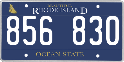 RI license plate 856830