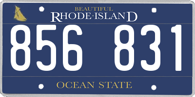 RI license plate 856831