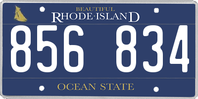 RI license plate 856834