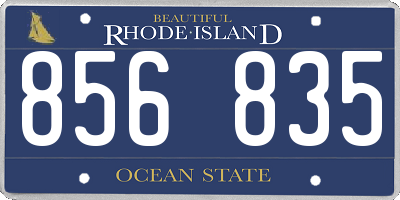 RI license plate 856835