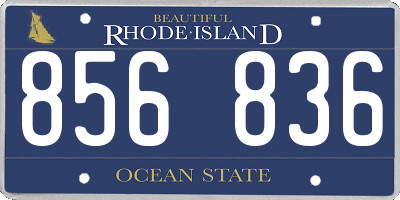 RI license plate 856836