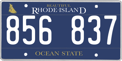 RI license plate 856837