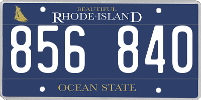 RI license plate 856840