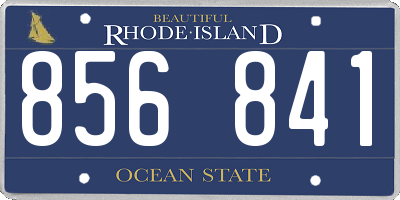 RI license plate 856841