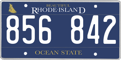 RI license plate 856842