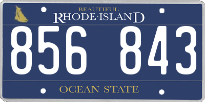 RI license plate 856843