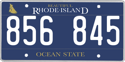 RI license plate 856845