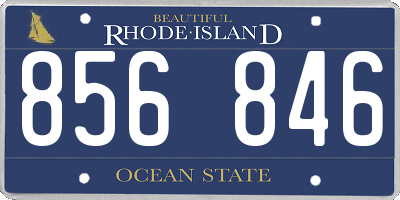RI license plate 856846