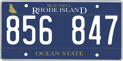 RI license plate 856847